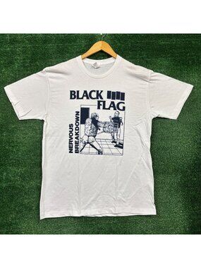 Black Flag Nervous Breakdown Punk Rock Band T-Shirt Size Large